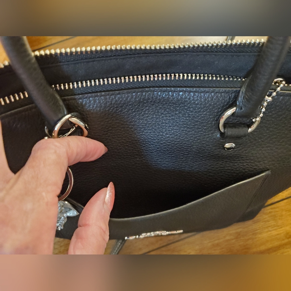Coach Black Leather Satchel - Picture 8 of 10